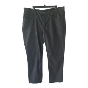 $80 Perry Ellis Chino Pants Men 38X30 Black Straight Leg Trousers Mid Rise